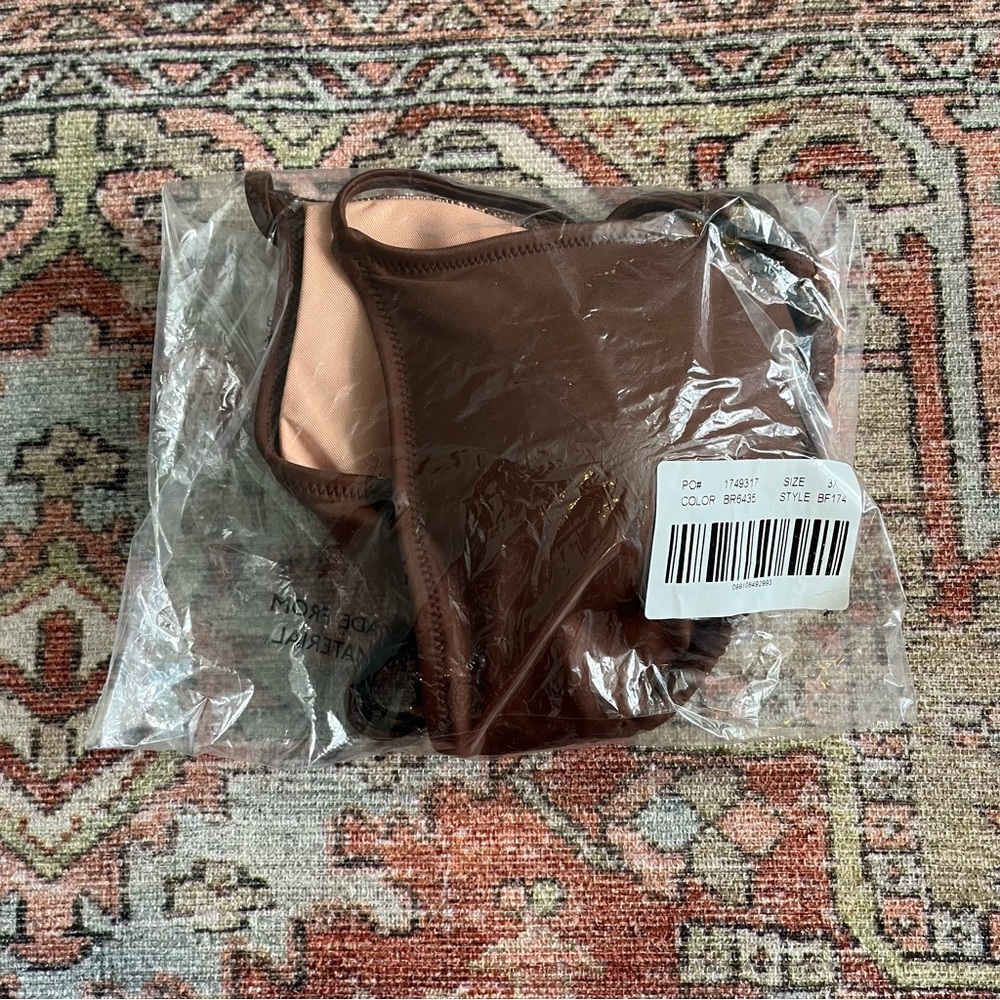 J. Crew O-Ring String Bikini Top Size 3X NWT Chocolate Brown - Picture 5 of 7